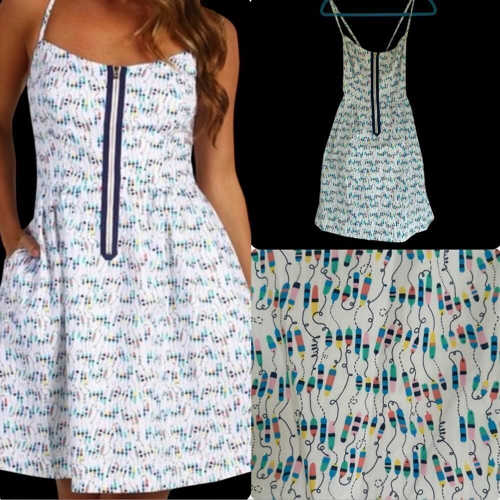 Lilly Pulitzer Sz 2 Oh Buoy Alexi Nautical Mini Dress Beachy Cottagecore Whimsy